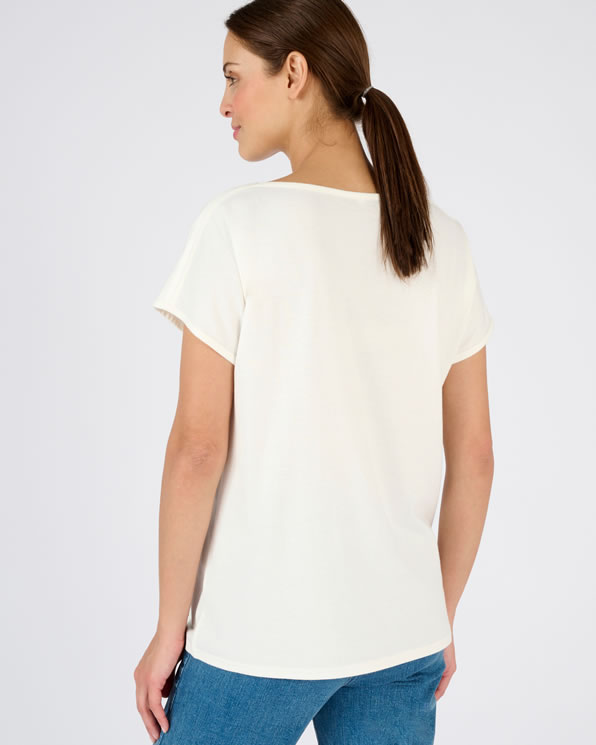 T-shirt broderie fleurs