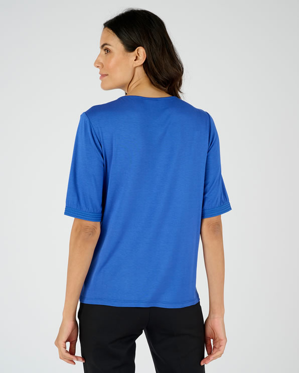 T-shirt bi-matière col bateau