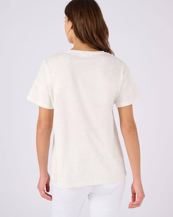 T-shirt motif placé fil brillant