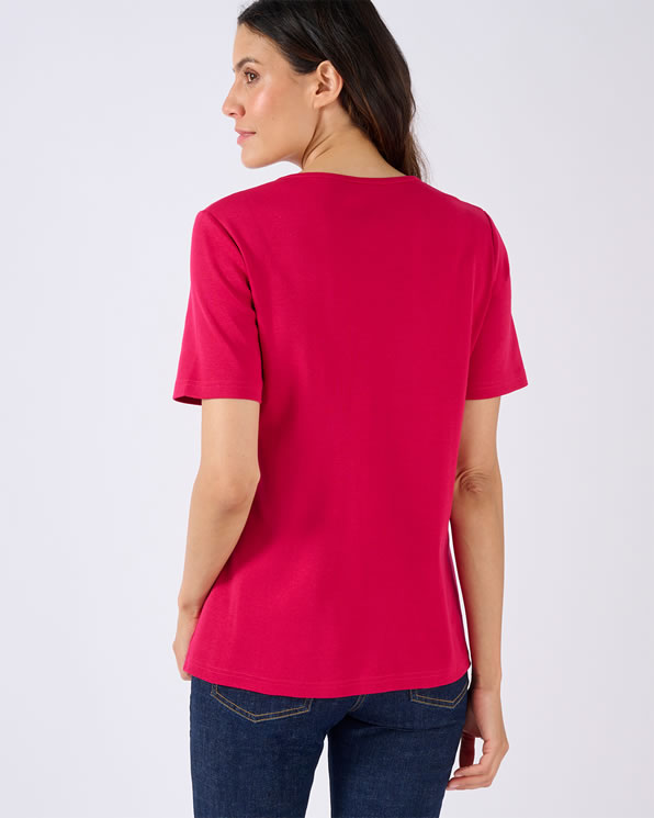 T-shirt fine côte pur coton