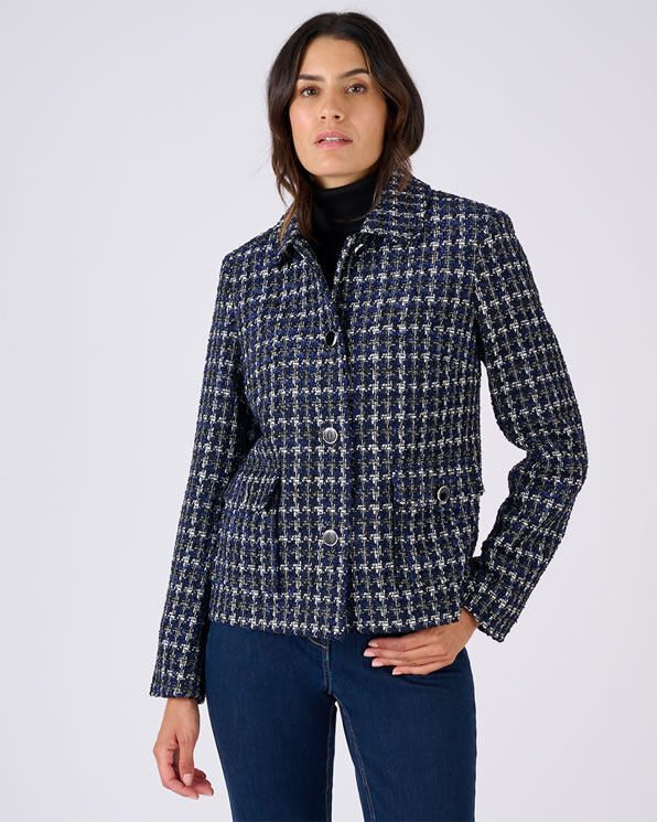 Veste en tweed avec fils brillants