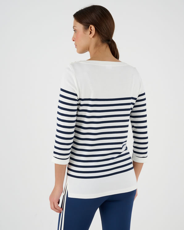 T-shirt uni ou rayé manches 3/4