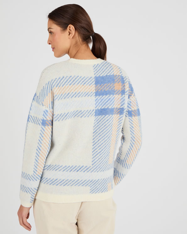 Pull jacquard à carreaux