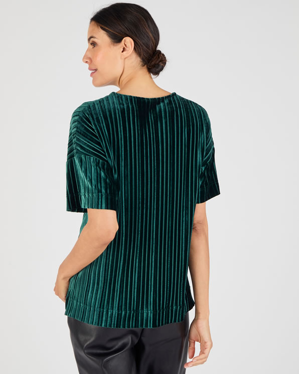 T-shirt en velours plissé satiné