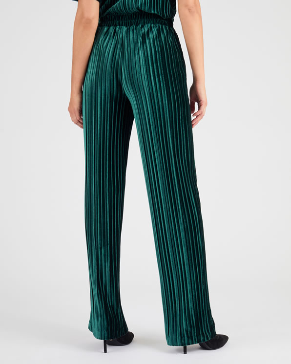 Pantalon en velours plissé satiné