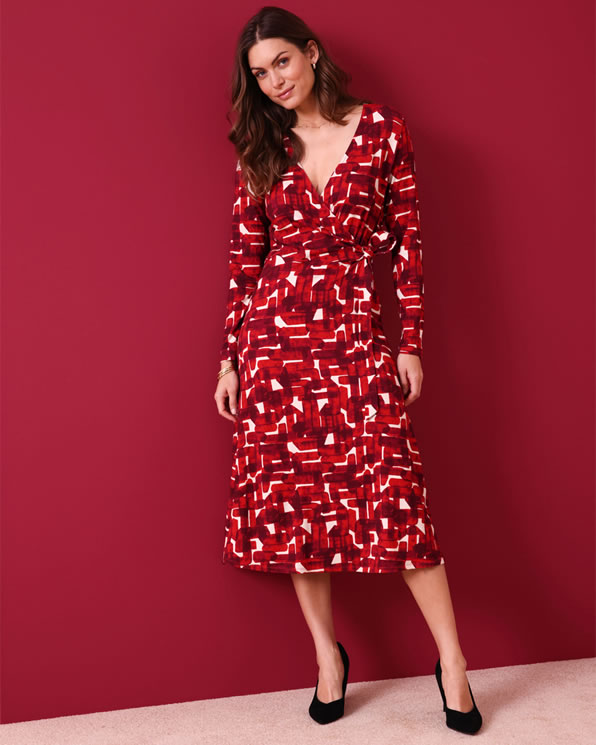 Robe en maille effet cache-coeur fibres viscose
