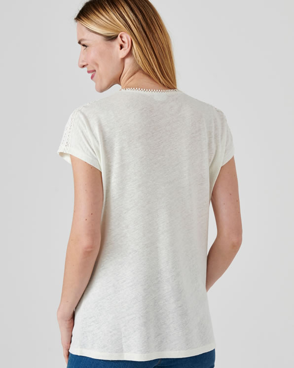 T-shirt brillant *mélange lin et viscose