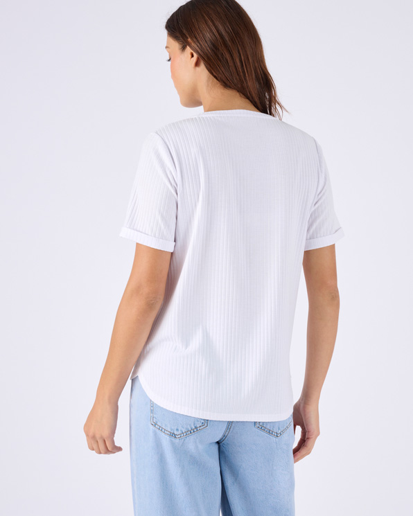 T-shirt col tunisien boutonné