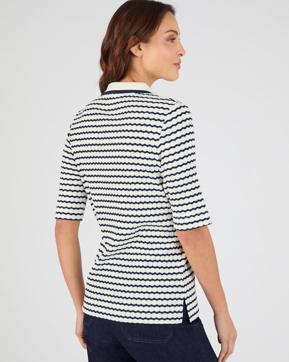 T-shirt maille pointelle, uni ou rayé
