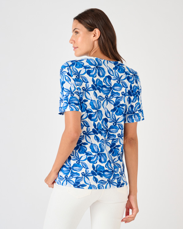 T-shirt maille reliéfée fleurie