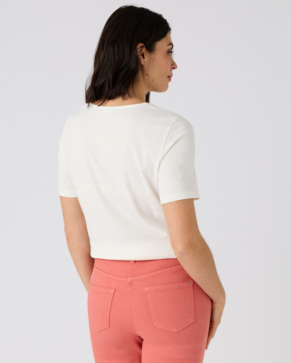 T-shirt maille jersey motif placé esprit tropical