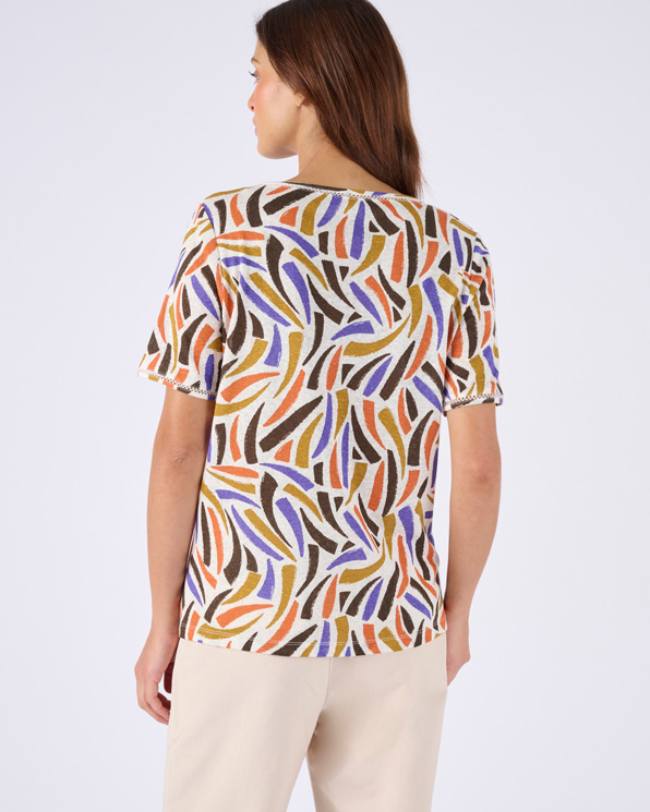 T-shirt mélange lin, détail jours échelles