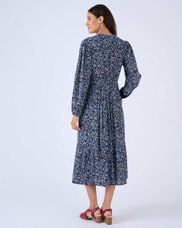 Robe longue pure viscose reliéfée
