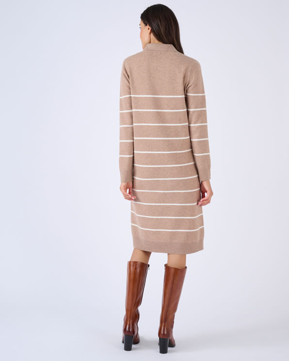 Robe-pull col polo rayée