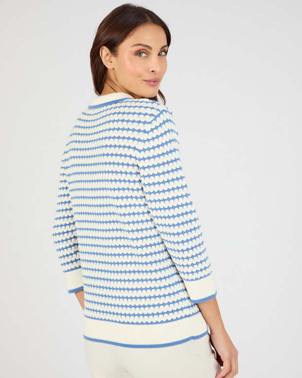 Pull col polo rayé