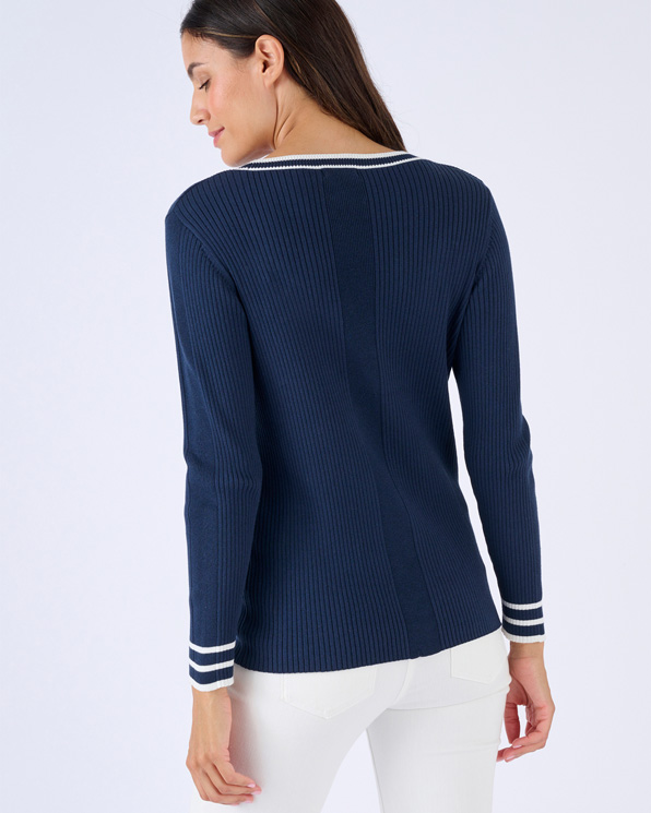 Pull côtes plates fantaisie