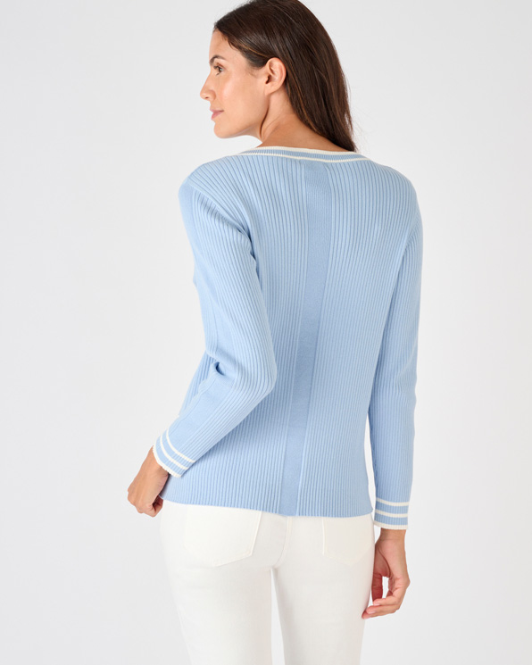 Cardigan côtes plates fantaisie