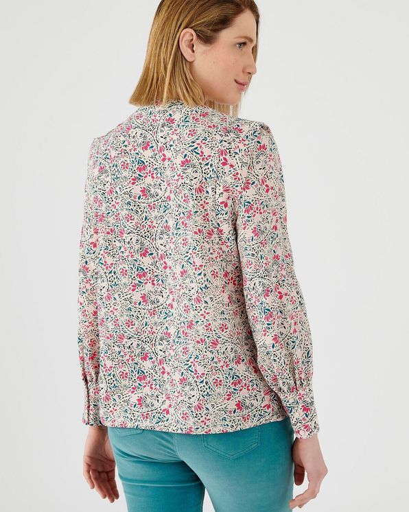 Chemisier Femme Chiffon Imprimé Jaune à Fleurs à Manches Longues 3118