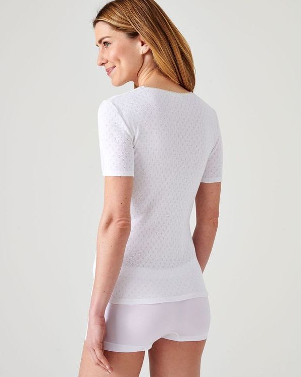 T-shirt manches courtes, maille ajourée Thermolactyl