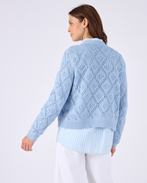 Cardigan ajouré fil ruban
