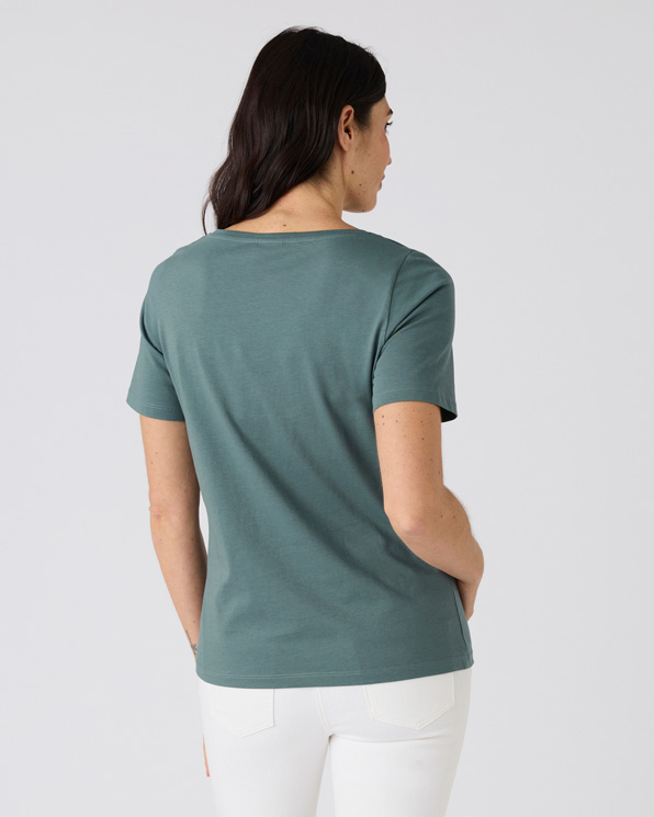 T-shirt broderie et sequins pur coton