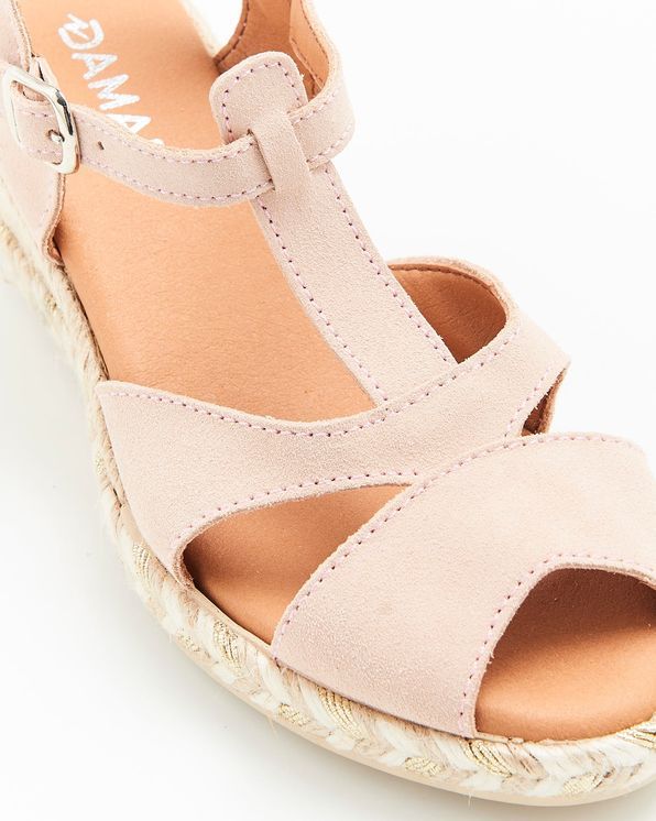 Sandales tress es compens es cro te de cuir vachette Sandales