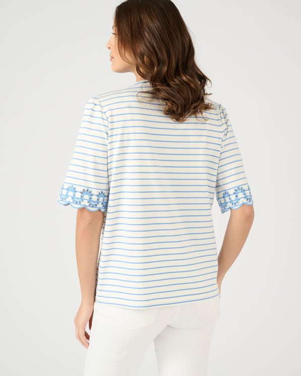 T-shirt imprimé détails brodés