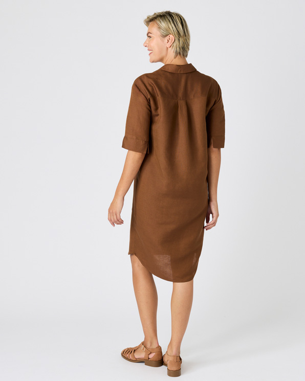 Robe caftan mélange lin