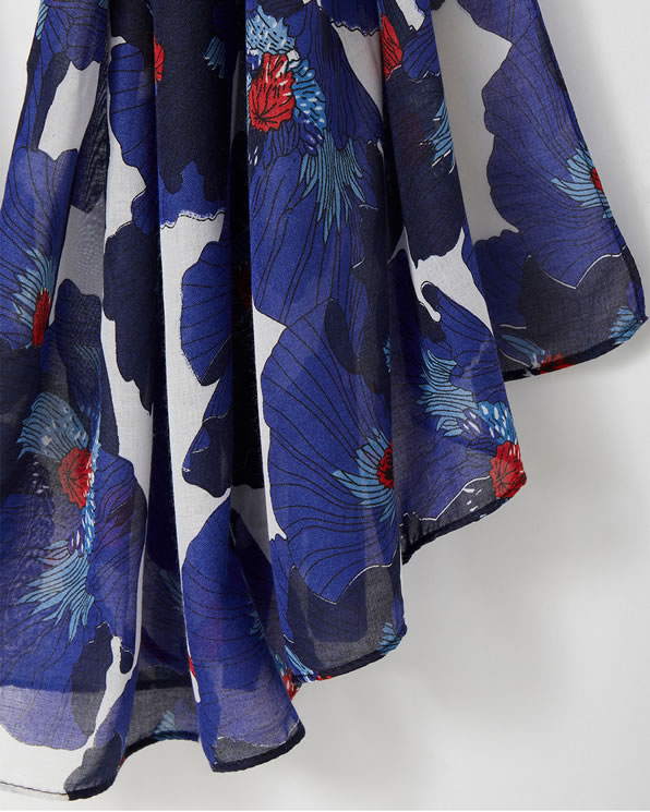 Foulard imprimé coquelicot