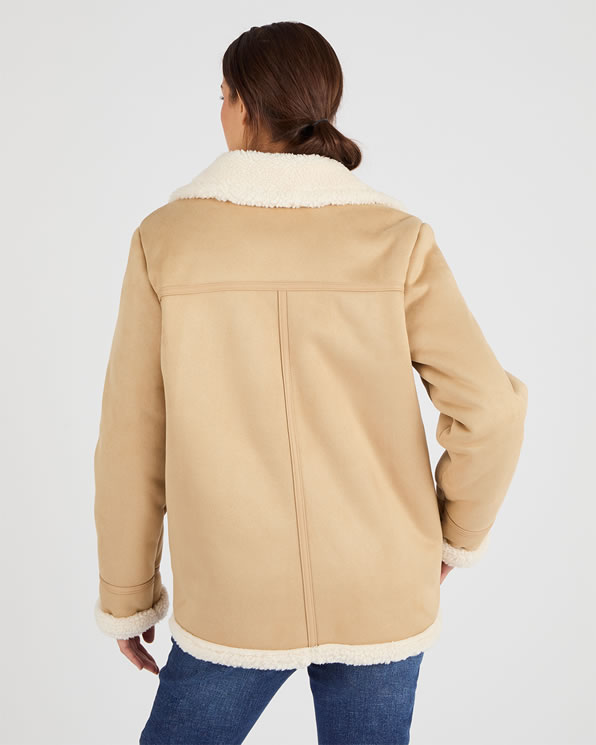 Veste effet peau lainée