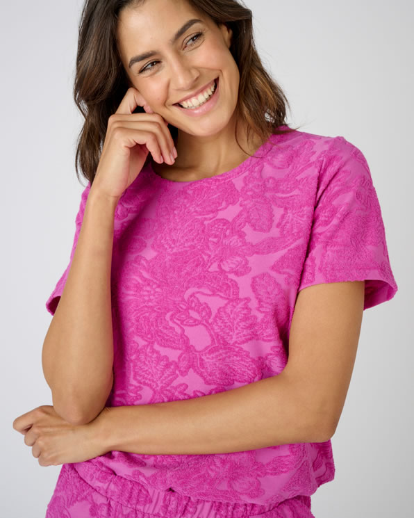 Pyjashort éponge jacquard reliéfé