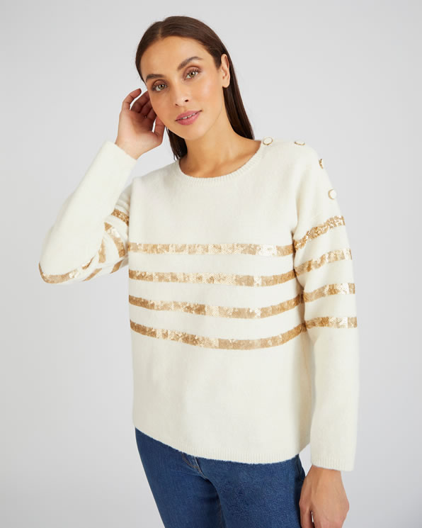 Pull rayé à sequins Thermolactyl
