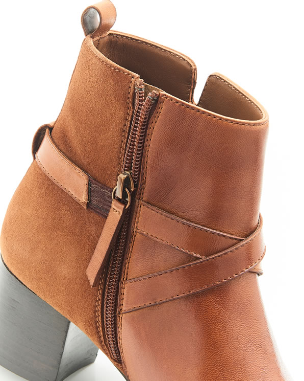 Bottines bi-matières