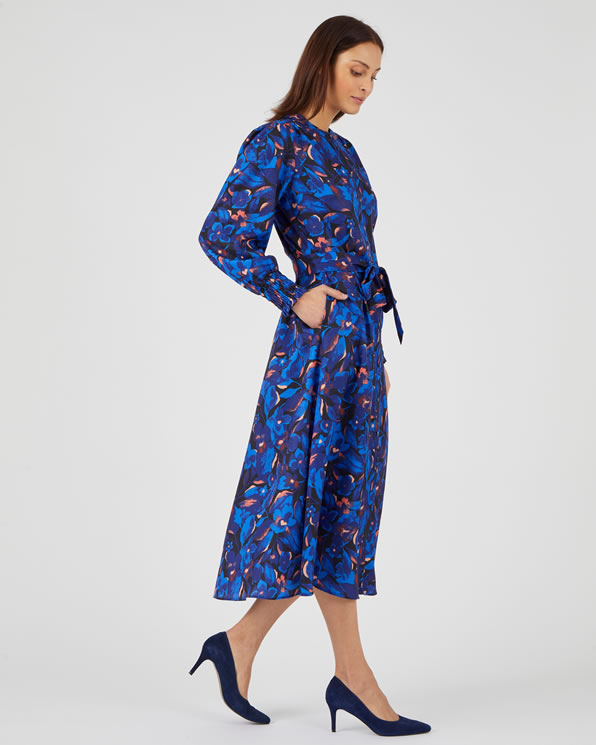 Robe-chemise fantaisie smockée
