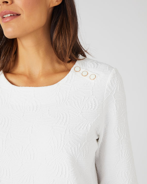 T-shirt maille jacquard reliefée