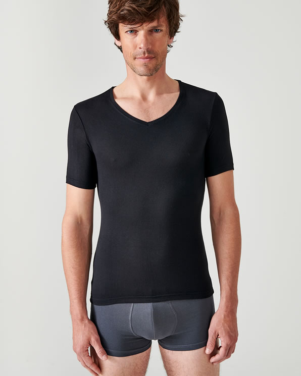 T-shirt manches courtes col V Thermolactyl Sensitive