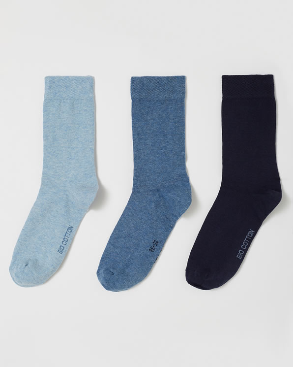 Lot de 3 paires de chaussettes mixtes coton biologique*