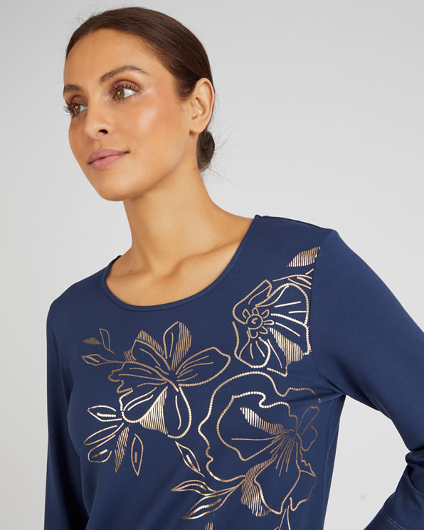 T-shirt motifs coloris doré