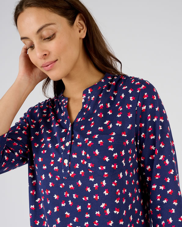 Chemise de nuit col tunisien