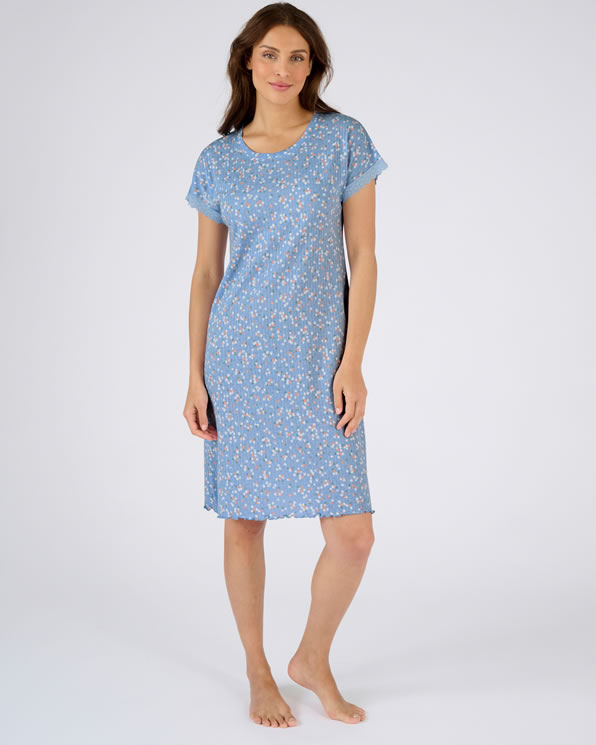 Chemise de nuit en maille pointelle