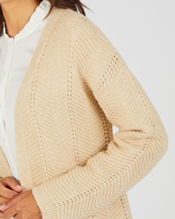 Gilet long maille fantaisie