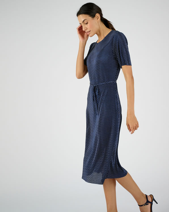 Robe à pois plissé permanent