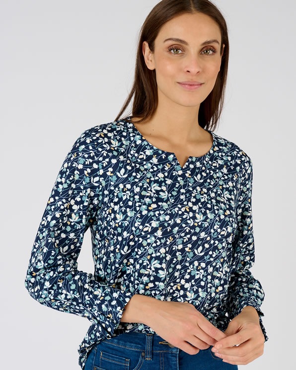 T-shirt maille chaude fleurie