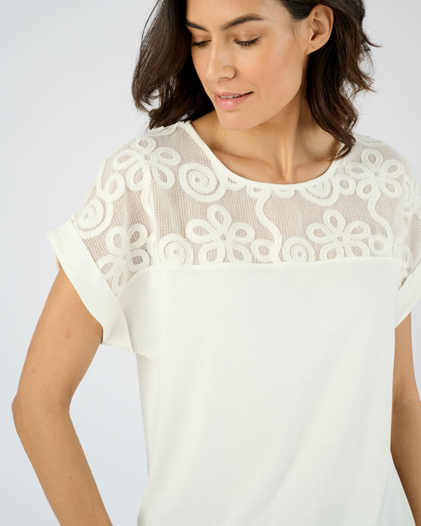 T-shirt bi-matière manches T