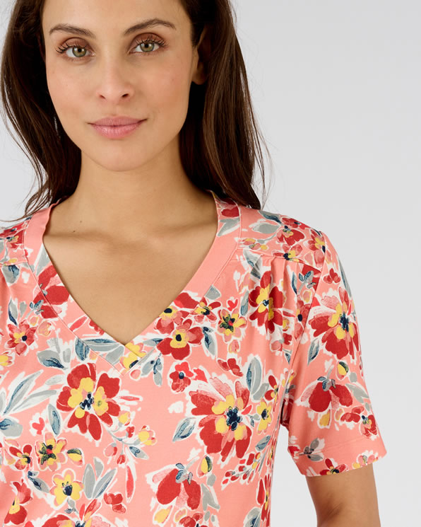 T-shirt fleuri *fibres viscose Lenzing™ EcoVero™