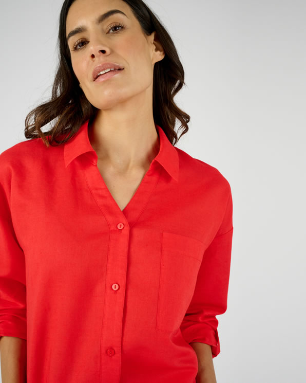 Chemise mélange lin et coton
