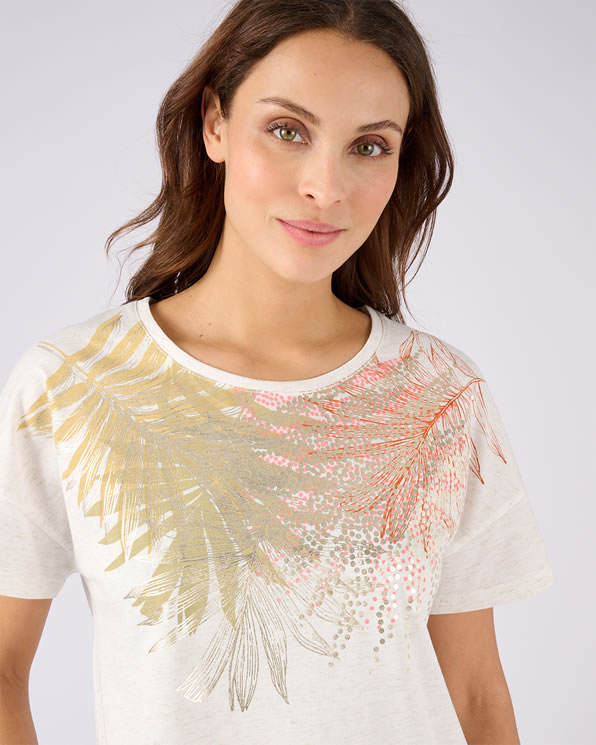 T-shirt motif placé fil brillant
