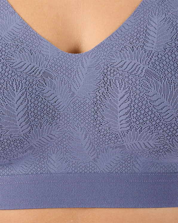 Soutien-gorge brassière effet fine dentelle, sans armatures
