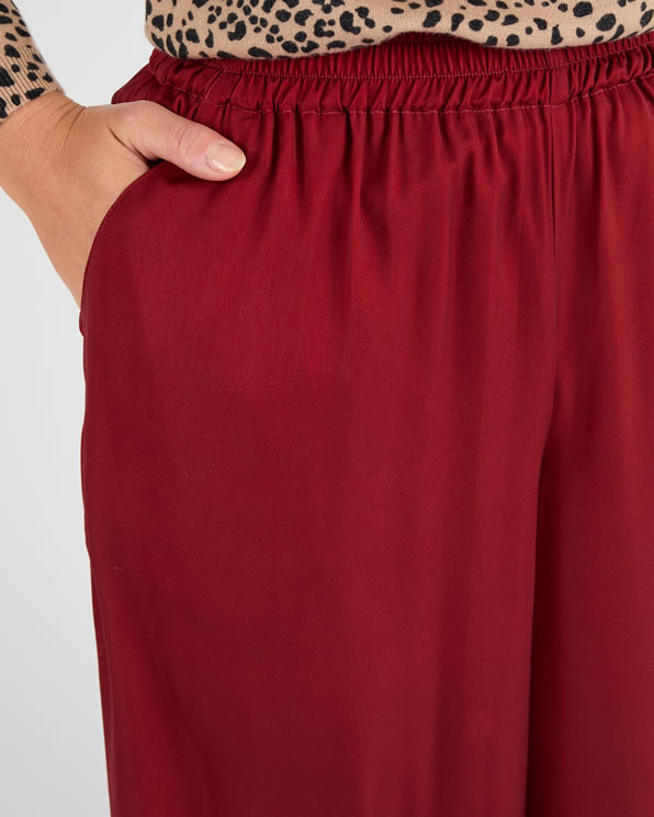 Pantalon large satiné