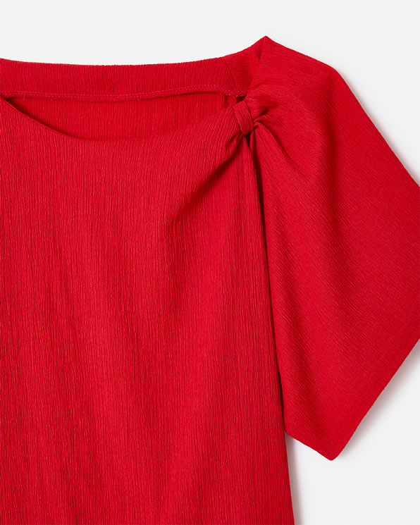 T-shirt maille texturée col fantaisie